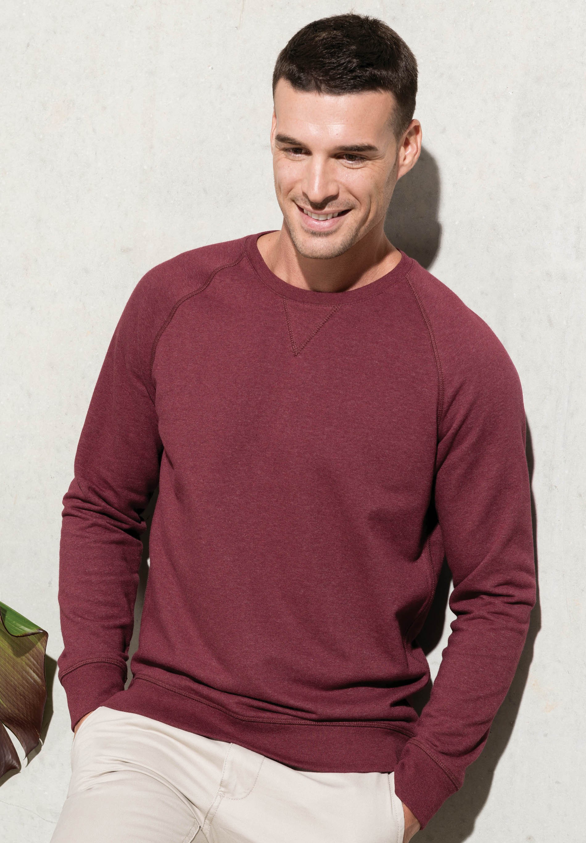 Men's organic cotton džemperis ar reglāna piedurknēm
