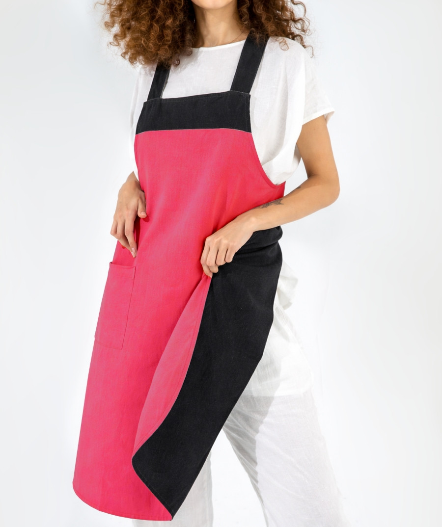 image Priekšauts divkrāsu dubultais, L/XL izm. Black 901001 SB/Shocking Pink 362001 SB