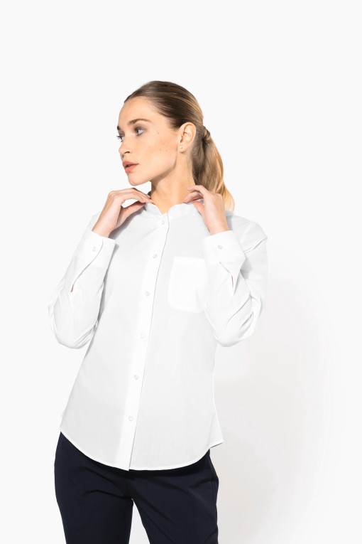 image Kariban Ladies LS Mandarin collar, siev.blūze