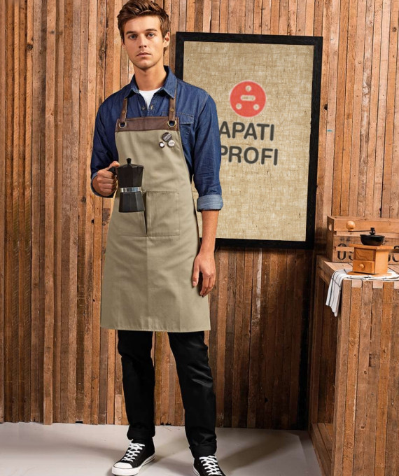 image APR123 Priekšauts ar mākslīgās ādas augšdaļas apdari